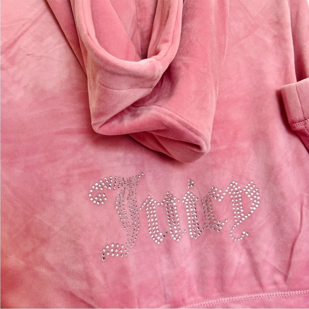 NEW! JUICY COUTURE Velour OG Bling Tracksuit Hoodie & Pant Set Rose pink - Picture 14 of 16